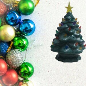 Mr. Christmas Nostalgic ceramic Christmas tree in green and multiicolors.